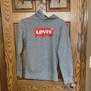 Levi's Gray Crewneck Hoodie with Red Logo
